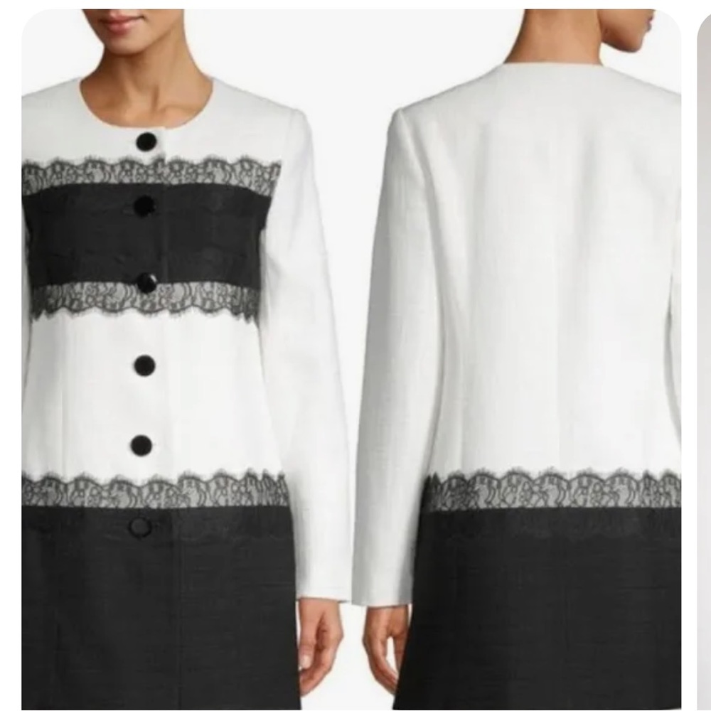 NWT Karl Lagerfeld Button front tweed topper jacket. Size 6